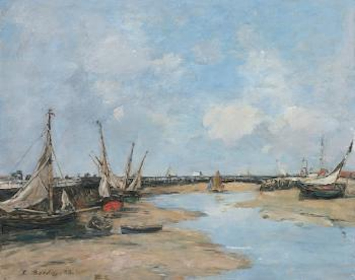 Trouville, Les Jetées, Marée Basse by Eugène Boudin