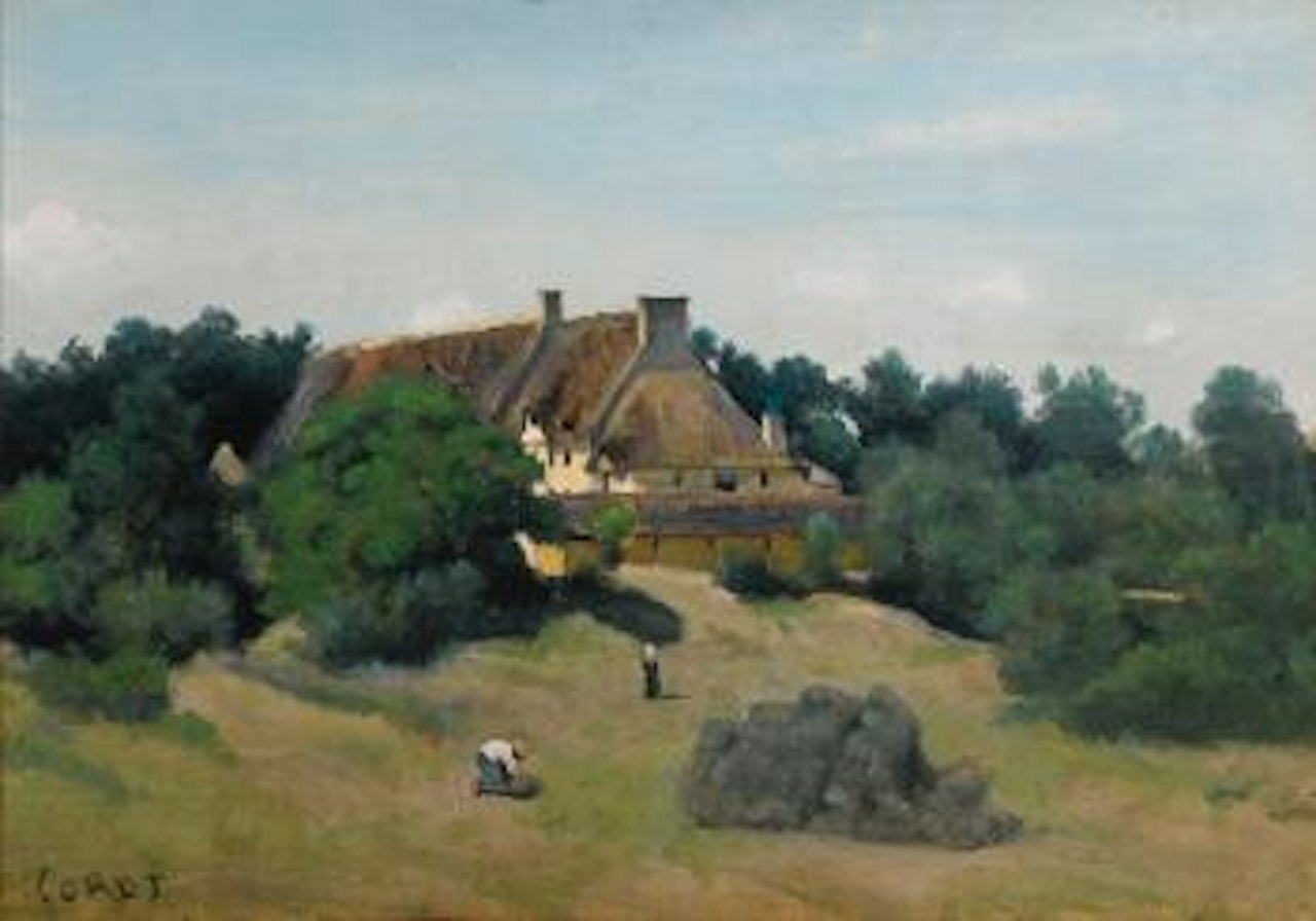 Une Ferme À Saint-martin-du-bon-fosse, Près De Saint-Lô by Jean Baptiste Camille Corot