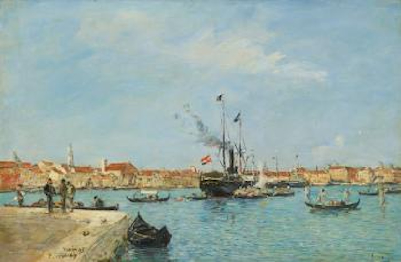 Venise, Le Grand Canal, Vapeurs Et Gondoles by Eugène Boudin