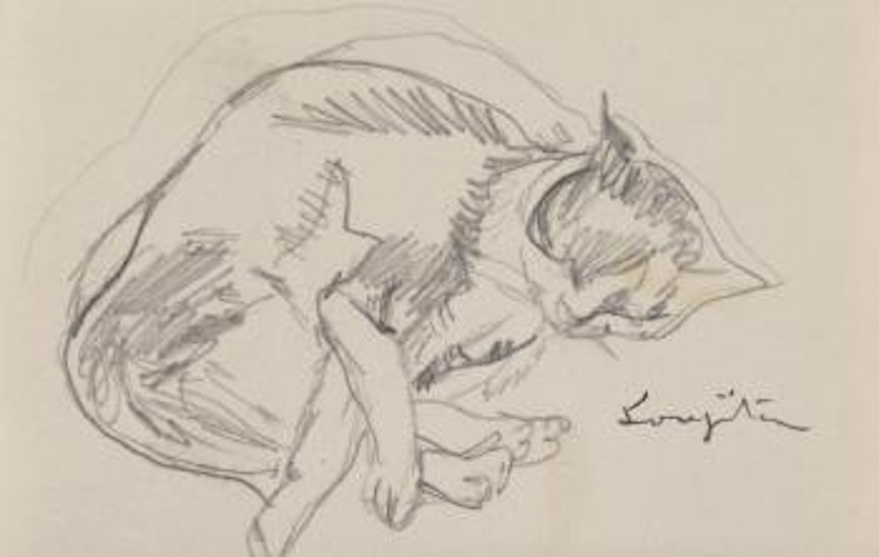 Chat endormi by Leonard Tsuguharu Foujita