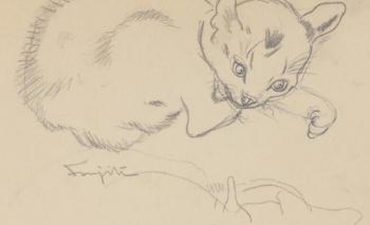 Chaton coquin by Leonard Tsuguharu Foujita