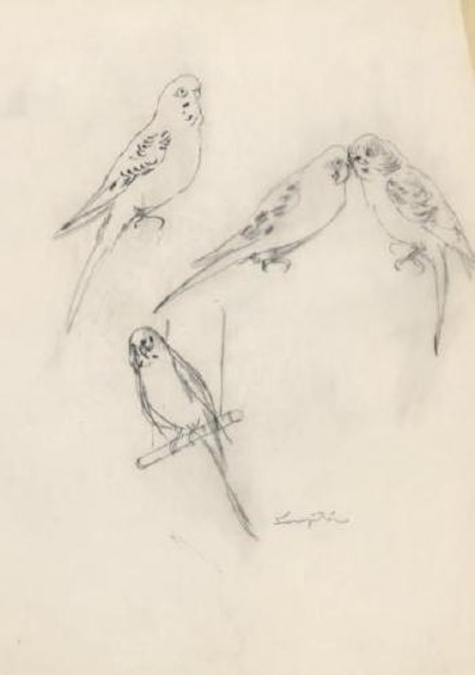 Les perruches by Leonard Tsuguharu Foujita