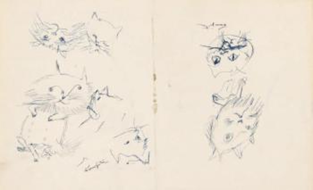 Études de têtes de chats by Leonard Tsuguharu Foujita