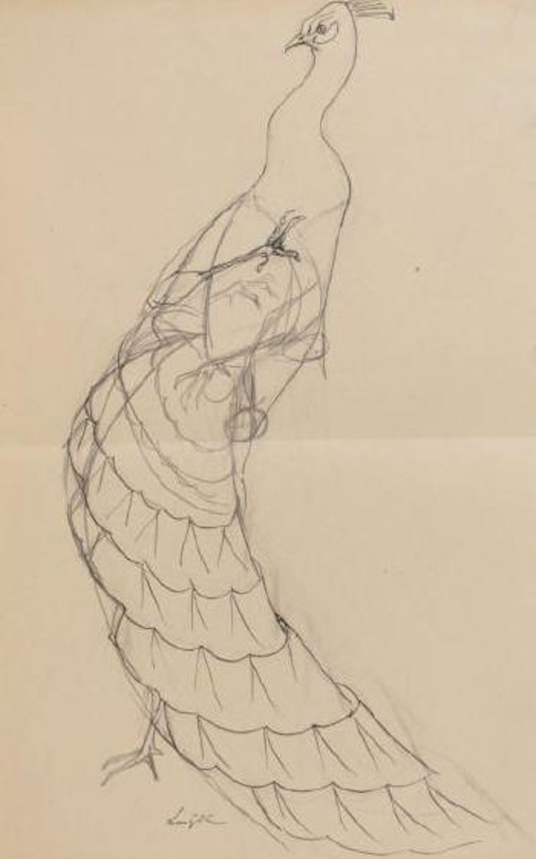 Paon à la minaudière by Leonard Tsuguharu Foujita
