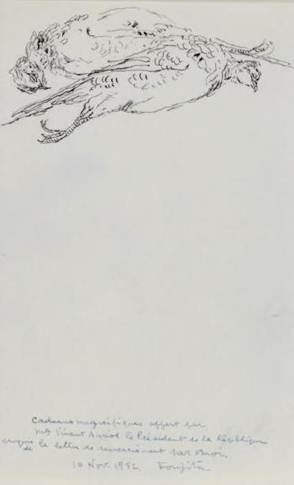 Deux oiseaux by Leonard Tsuguharu Foujita