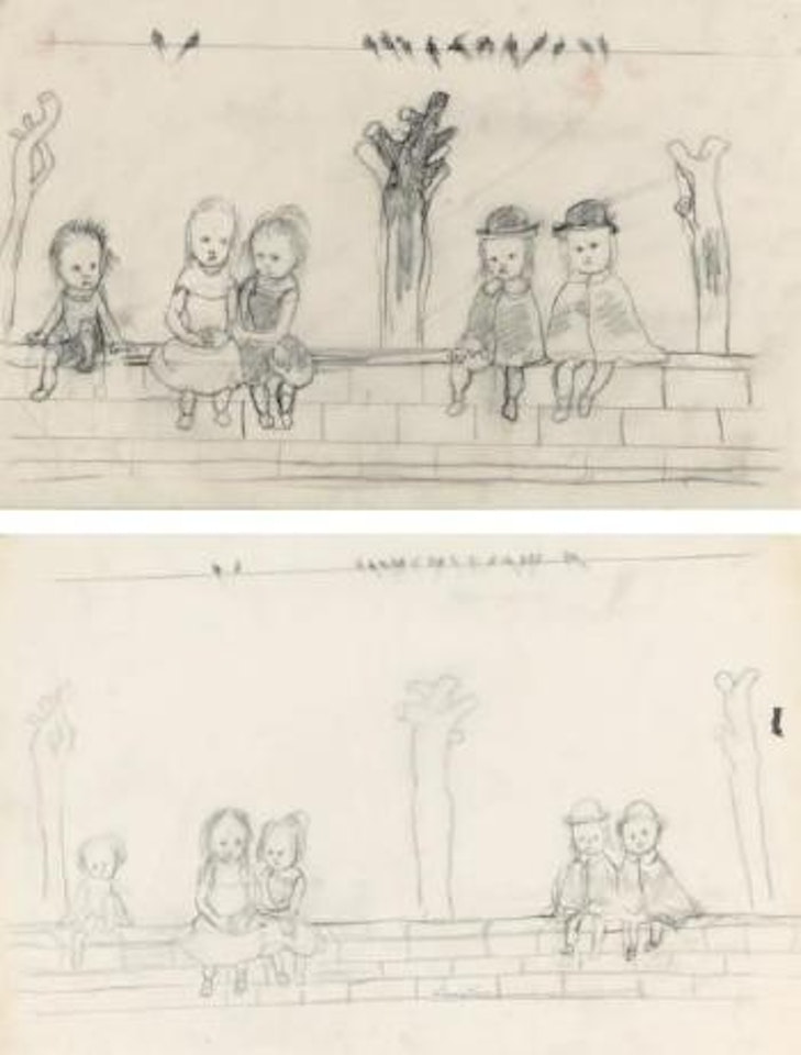 Petits enfants sur un muret. Enfant sur un muret by Leonard Tsuguharu Foujita