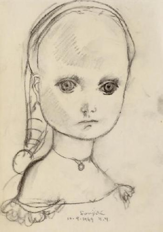 Fillette à la tresse by Leonard Tsuguharu Foujita