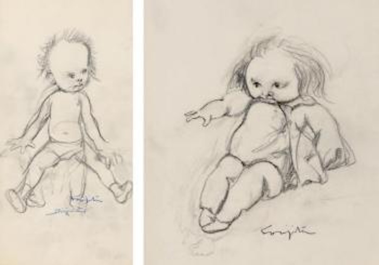 Petit garçon deshabillé. Petit garçon s'habillant by Leonard Tsuguharu Foujita