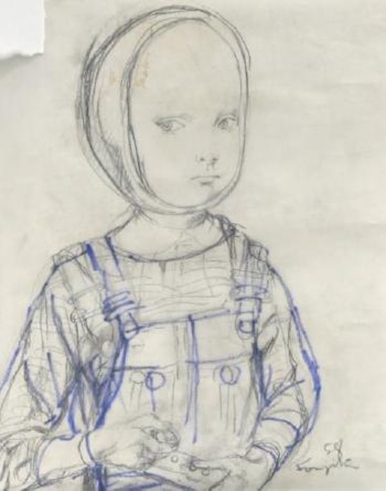 Petite fille en salopette by Leonard Tsuguharu Foujita