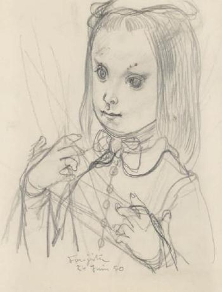Petite fille jouant by Leonard Tsuguharu Foujita