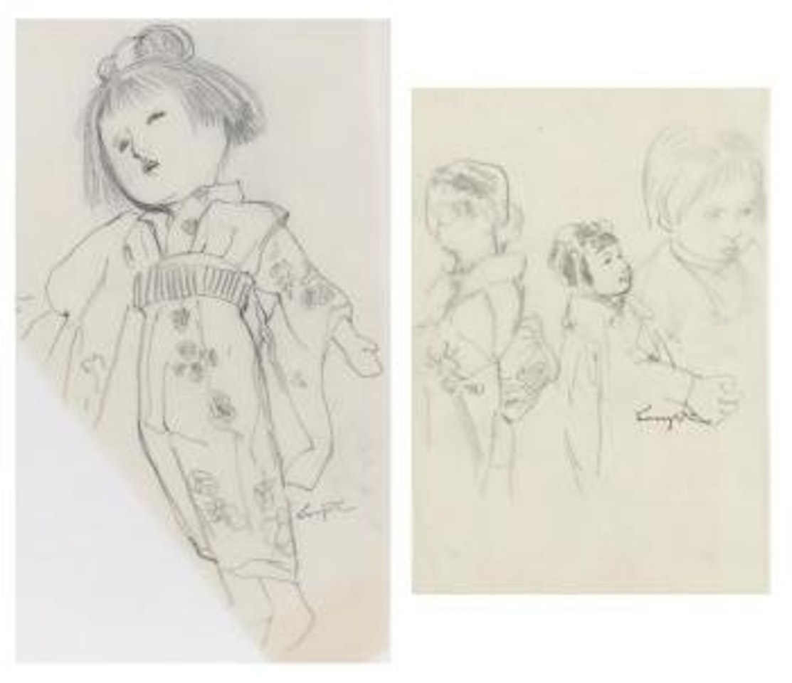 Enfants. La poupée Japonaise by Leonard Tsuguharu Foujita