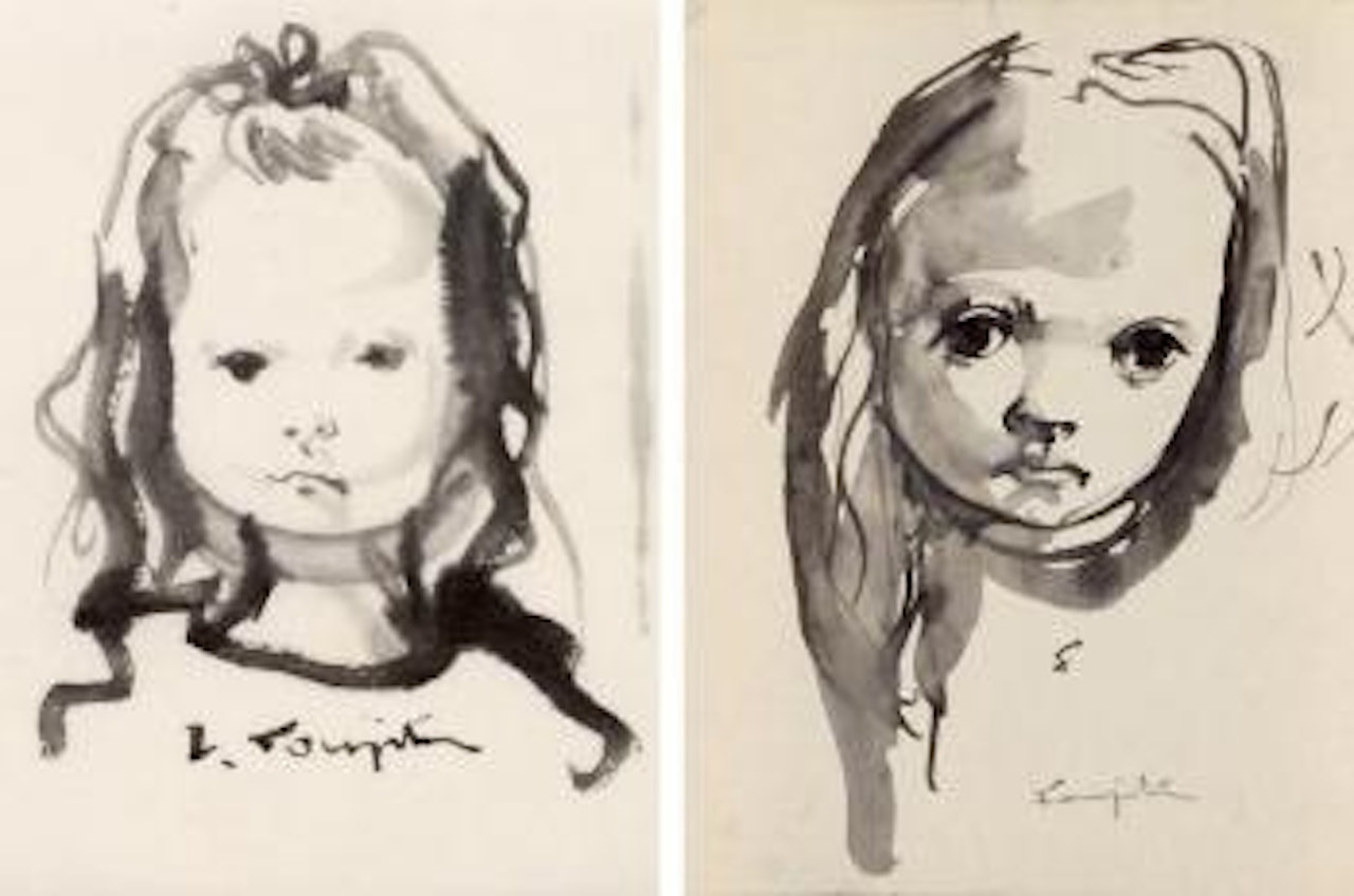 Visage de fillette. Visage de poupon by Leonard Tsuguharu Foujita