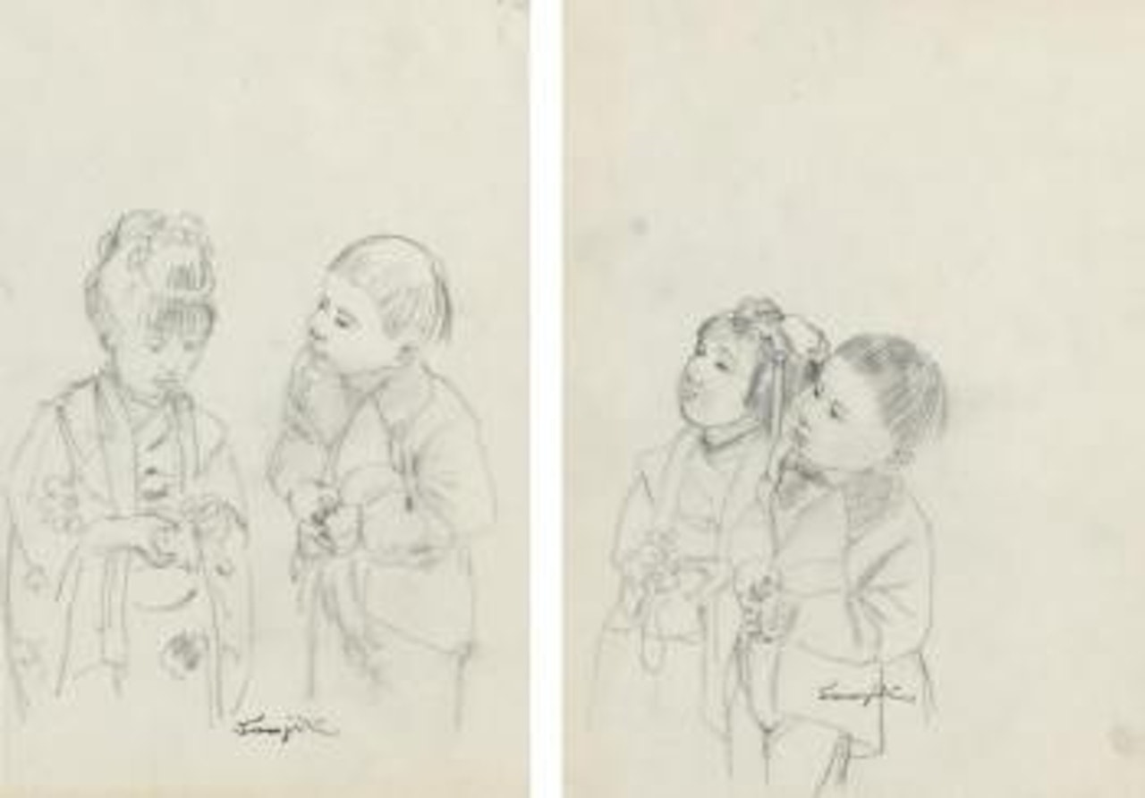 Enfants en costume traditionnel by Leonard Tsuguharu Foujita