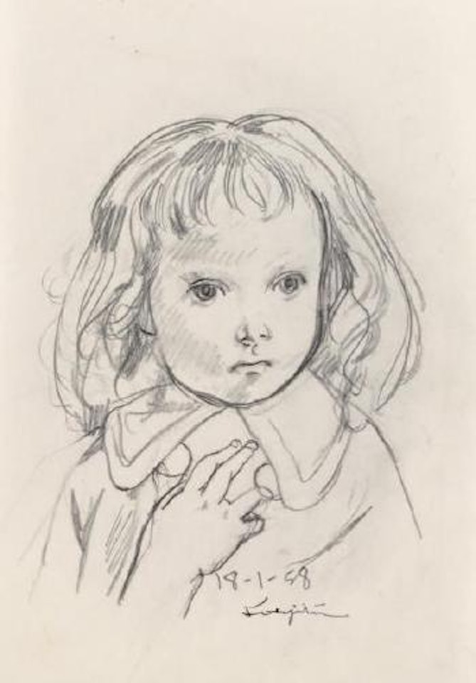 Petite fille au manteau by Leonard Tsuguharu Foujita
