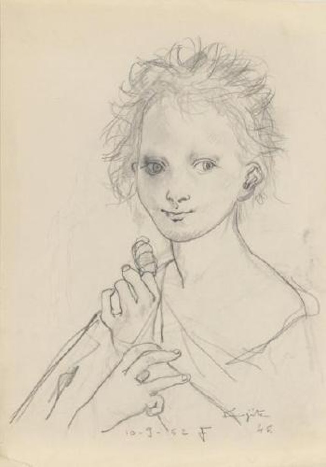 Jeune fille au doigt bandé by Leonard Tsuguharu Foujita