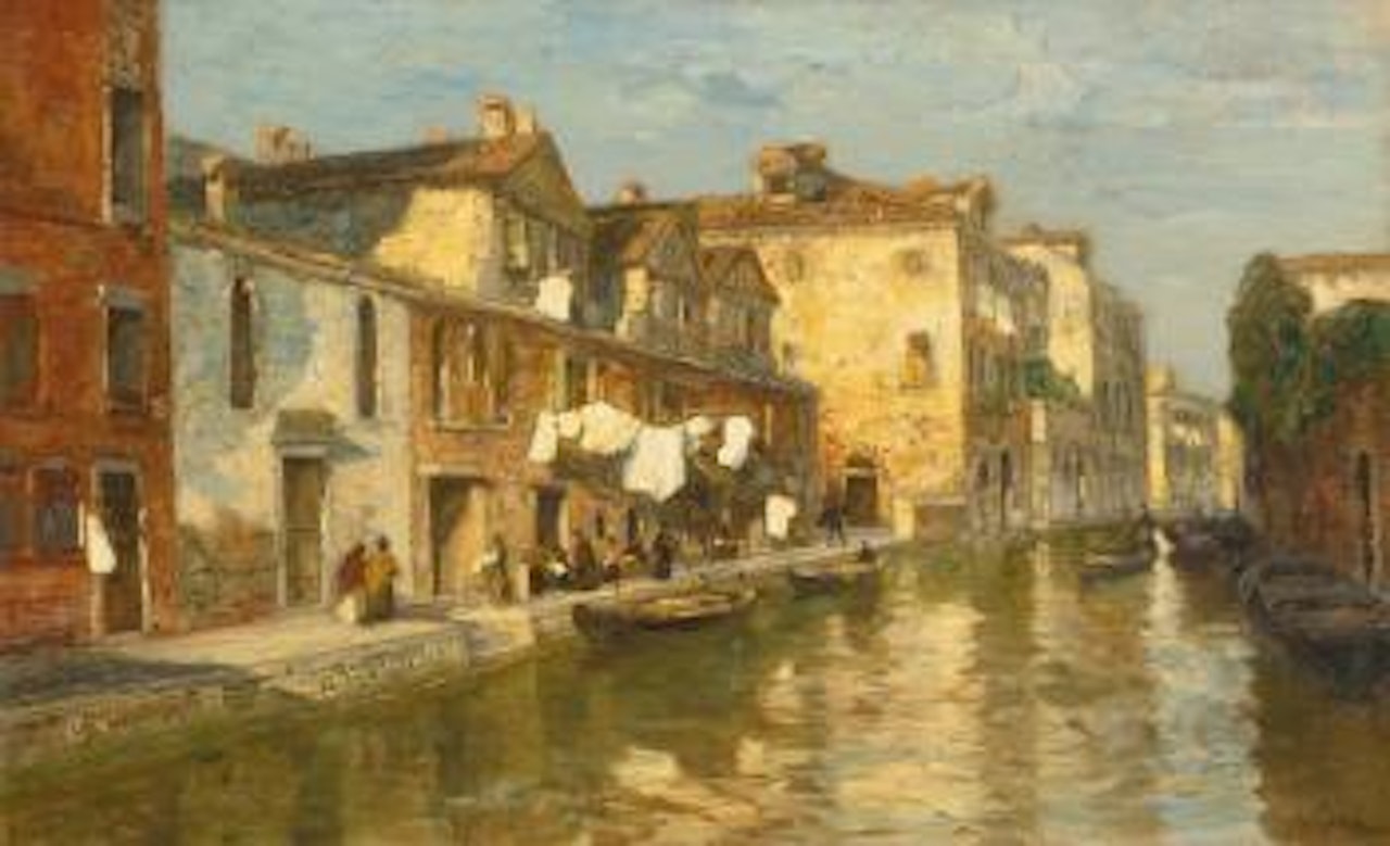 An Afternoon On A Venetian Canal by Guglielmo Ciardi