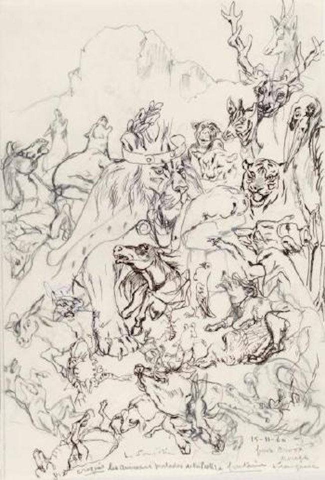 Les animaux malades de la peste - la fontaine by Leonard Tsuguharu Foujita