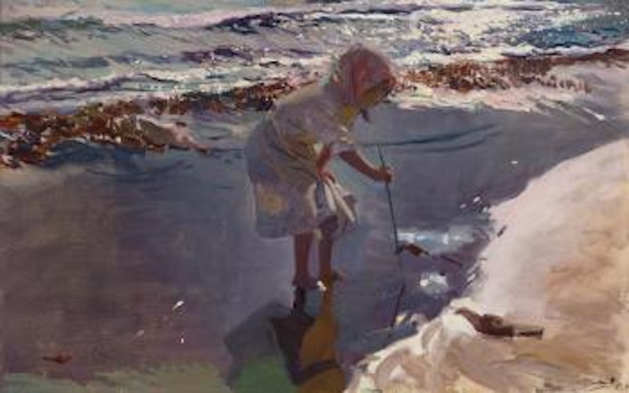 Buscando Mariscos, Playa De Valencia by Joaquin Sorolla Y Bastida