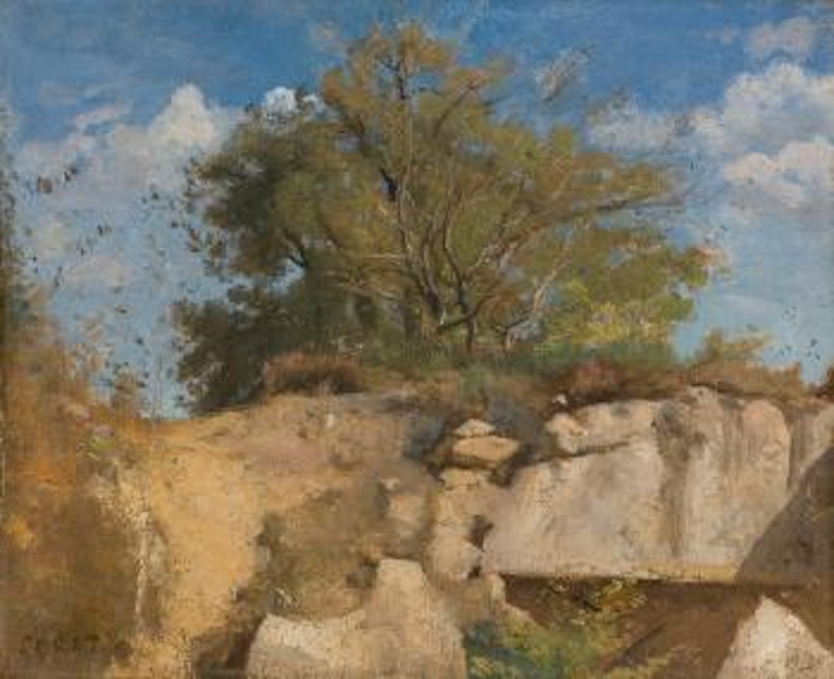 Fontainebleau, Sommet De Carrière Boisée by Jean Baptiste Camille Corot