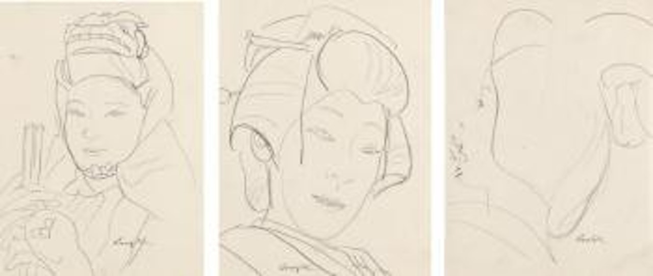 Étude de costume. Étude de coiffe. Profil de femme by Leonard Tsuguharu Foujita