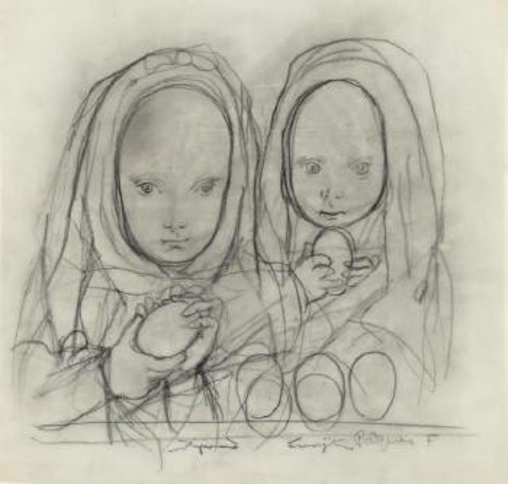 Les œufs de pâques (partie gauche) by Leonard Tsuguharu Foujita