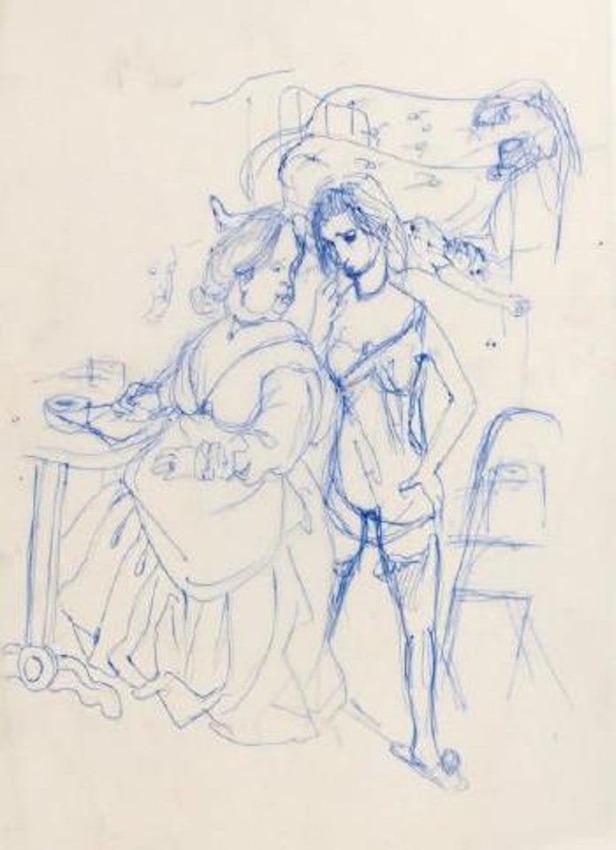 Scène de maison close by Leonard Tsuguharu Foujita
