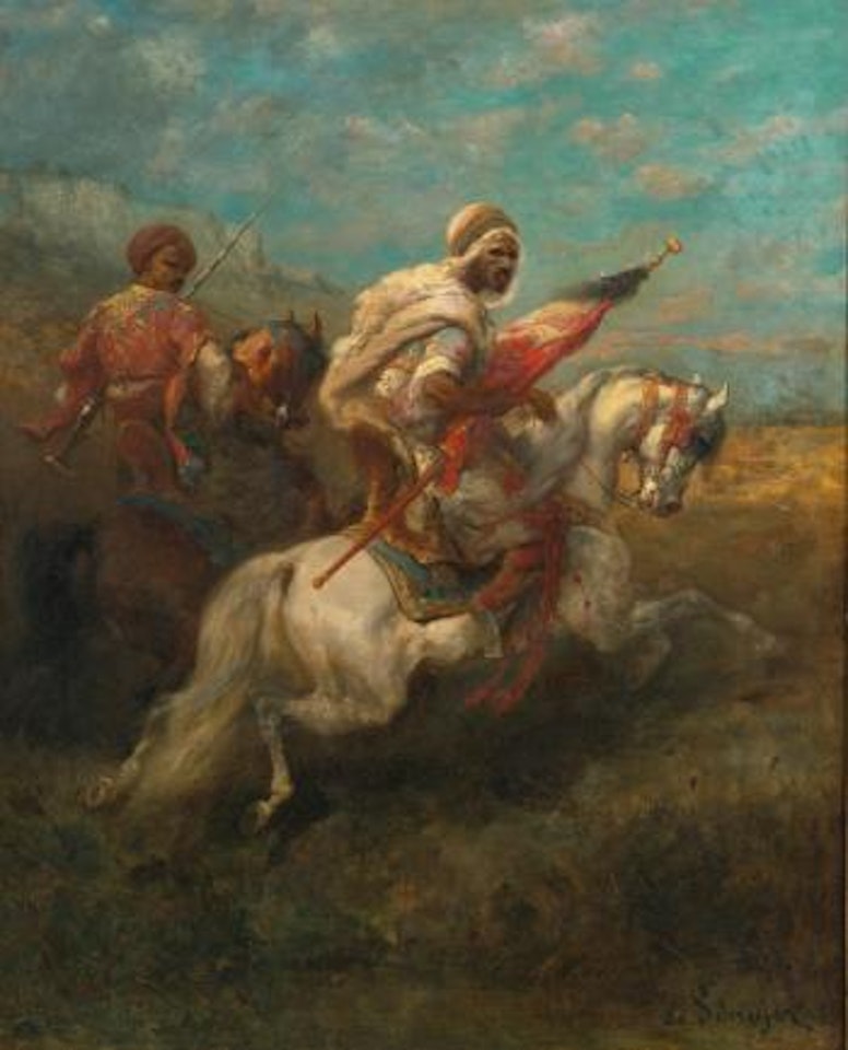 Two Scouts On Horseback by Adolf Schreyer