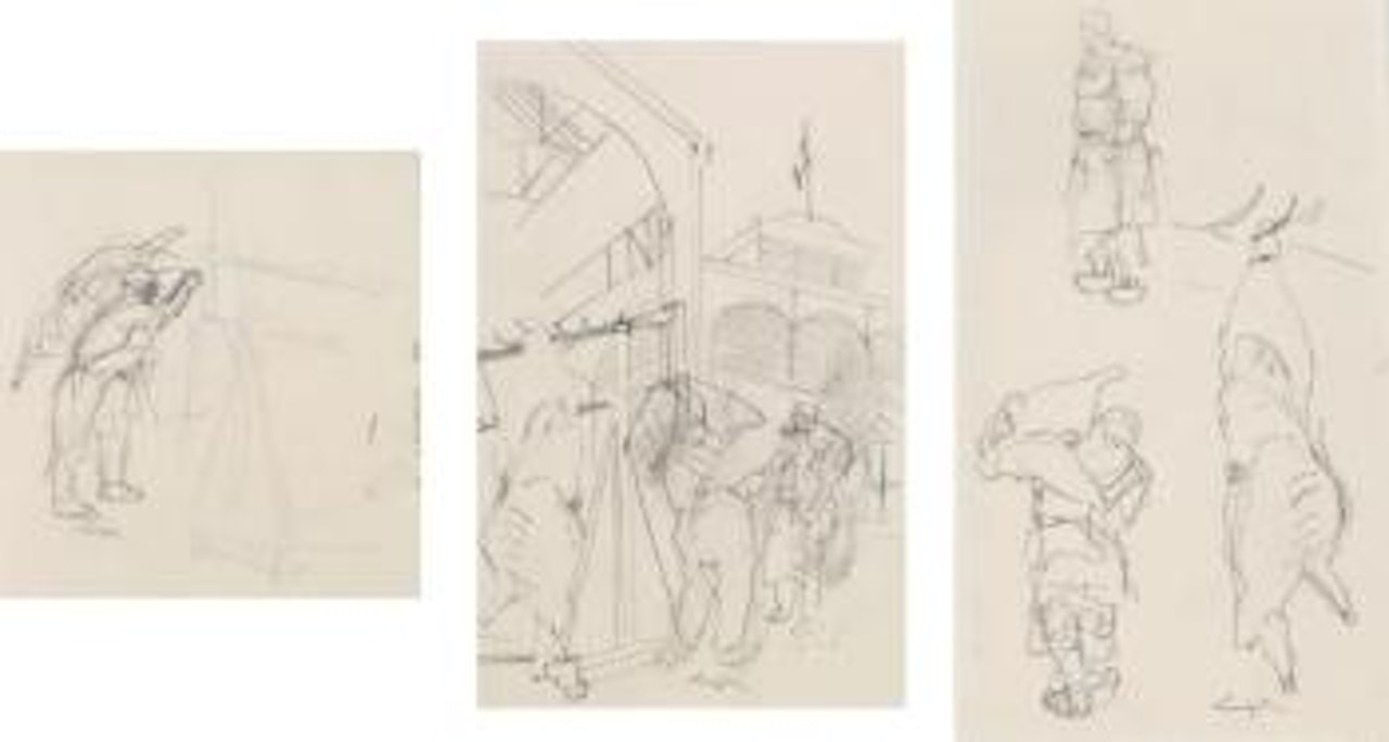 Les halles. Le travailluer. Étude by Leonard Tsuguharu Foujita