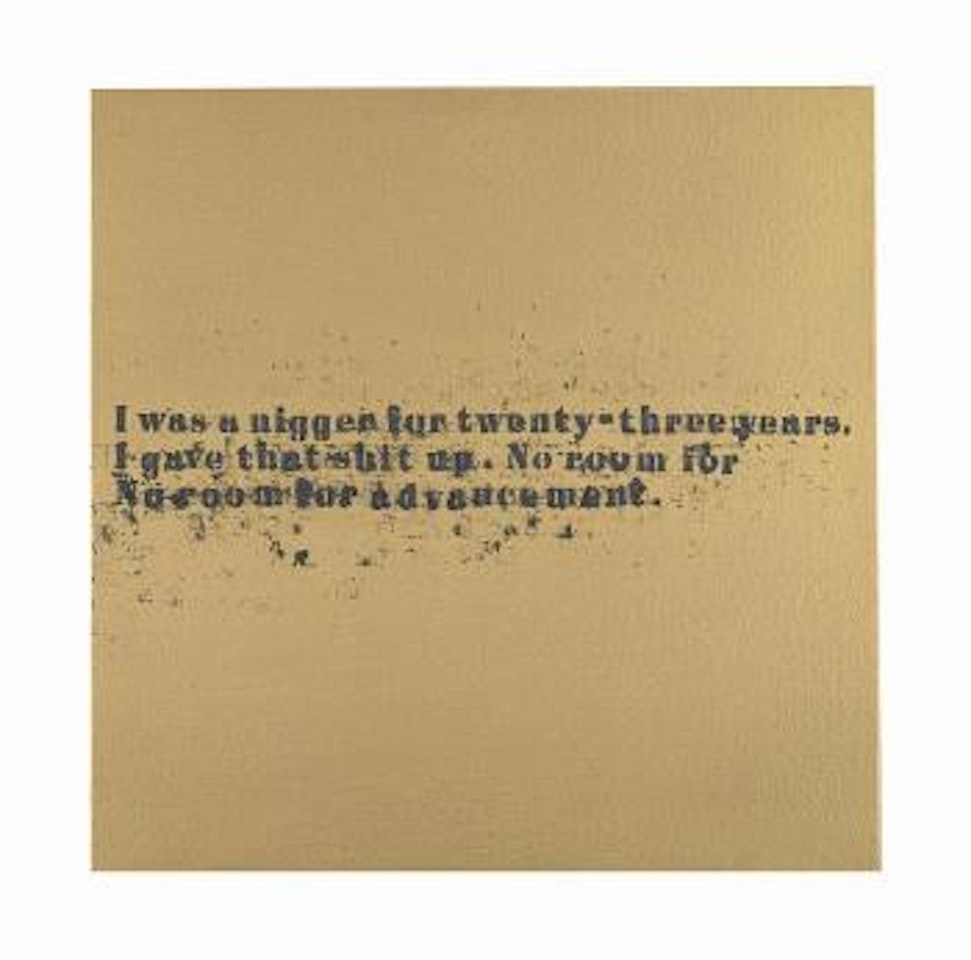 No Room (Gold) #52 by Glenn Ligon