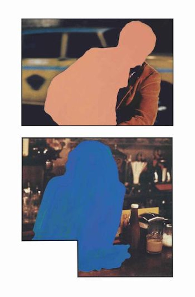 (i) Figure at Rest (Blue/Interior)  (ii) Figure with Burden (Flesh/Exterior) by John Baldessari