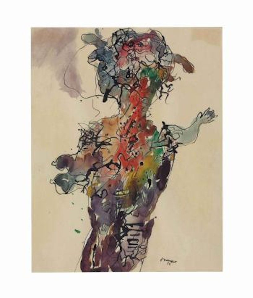 Personnage au chapeau, seins de cÃ´tÃ© by Jean Dubuffet