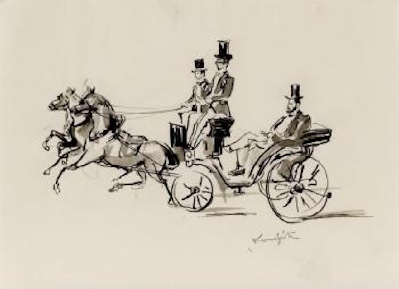 Promenade en calèche by Leonard Tsuguharu Foujita