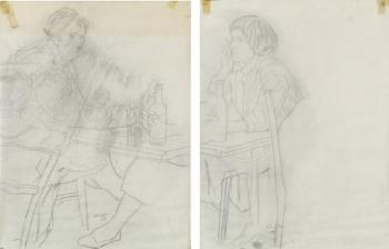 L'Intérieur du café by Leonard Tsuguharu Foujita