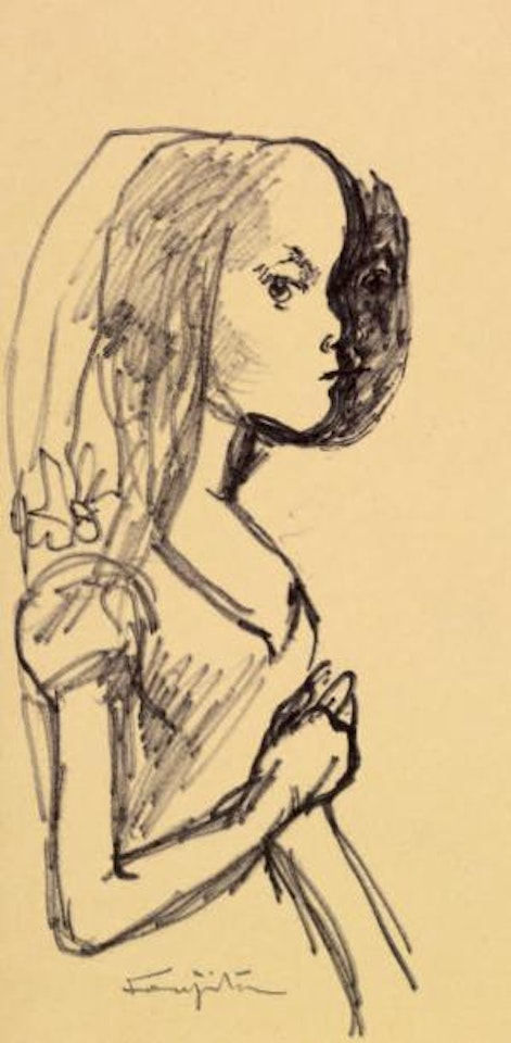 Jeune fille boudeuse by Leonard Tsuguharu Foujita