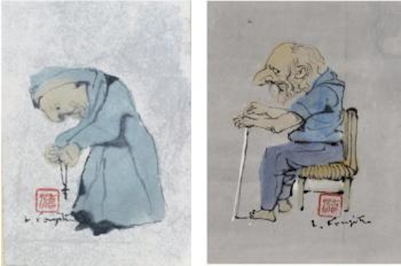 La vieille religieuse. Le vieillard by Leonard Tsuguharu Foujita