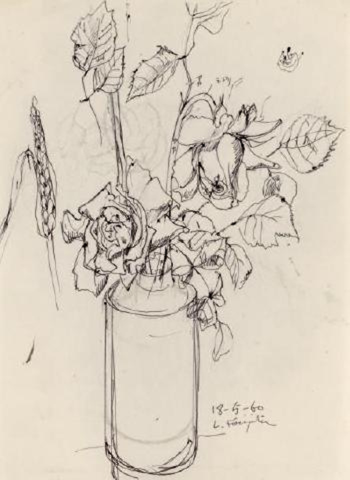 Roses sauvages dans un vase by Leonard Tsuguharu Foujita