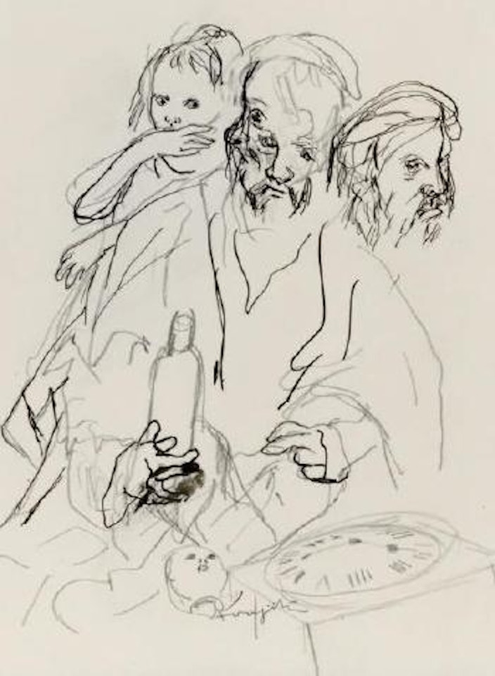 Le clochard et sa fille by Leonard Tsuguharu Foujita