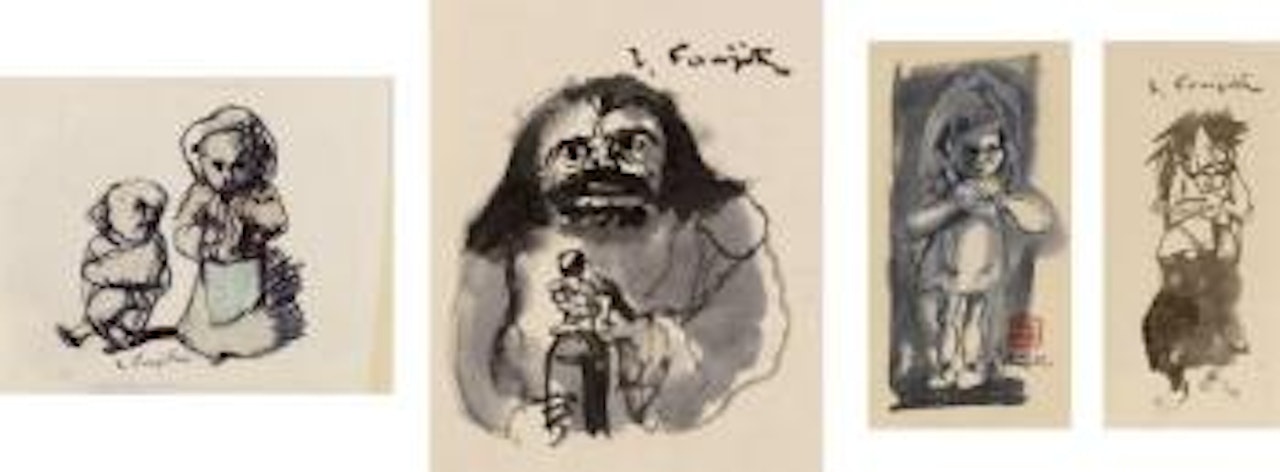 Deux enfants. Le brigand. Fillette au coin. Le tenancier by Leonard Tsuguharu Foujita