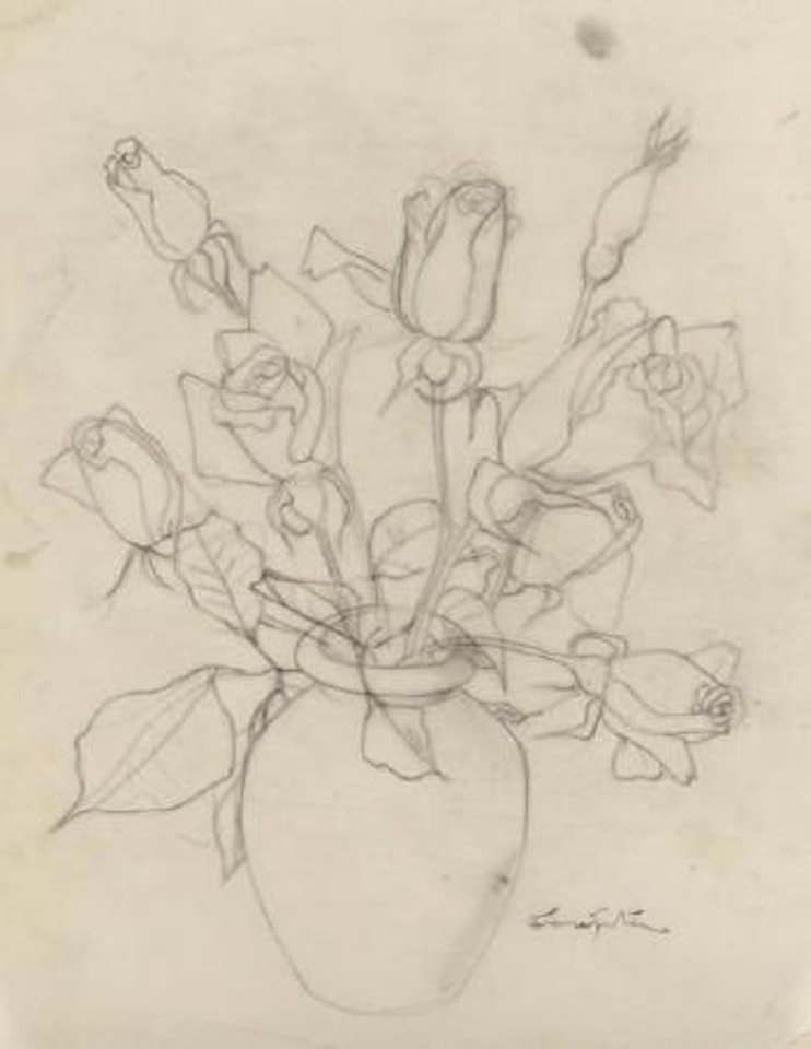 Vase de roses by Leonard Tsuguharu Foujita