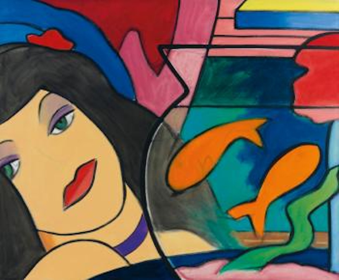 Face And Goldfish (Color) by Tom Wesselmann