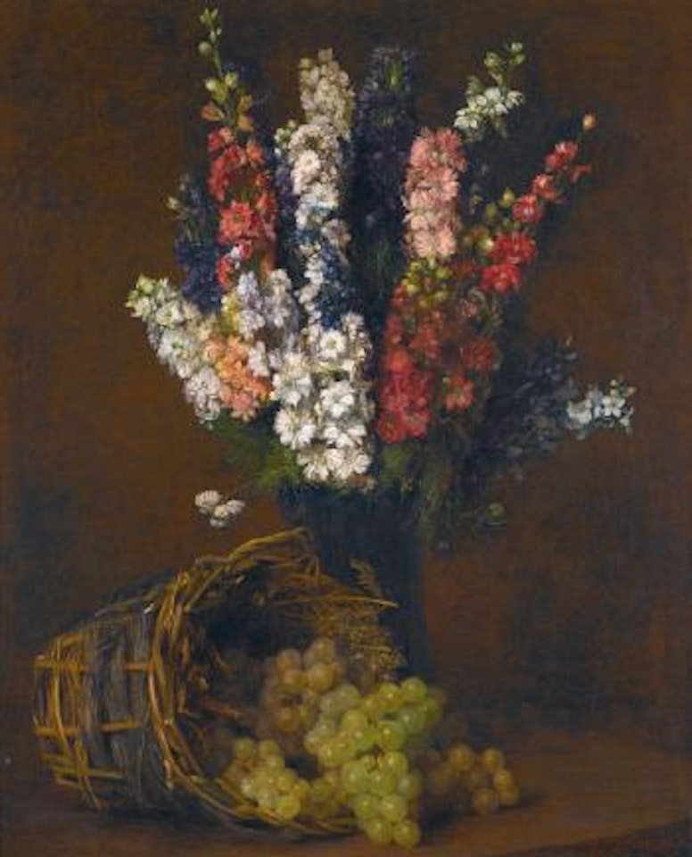 Pieds D'alouette Et Raisins Blancs by Victoria Fantin-Latour