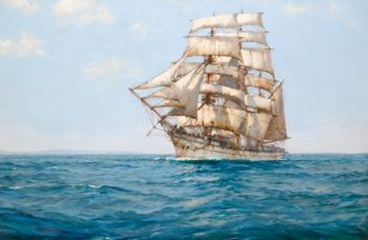 The Cold White Barque by Montague Dawson