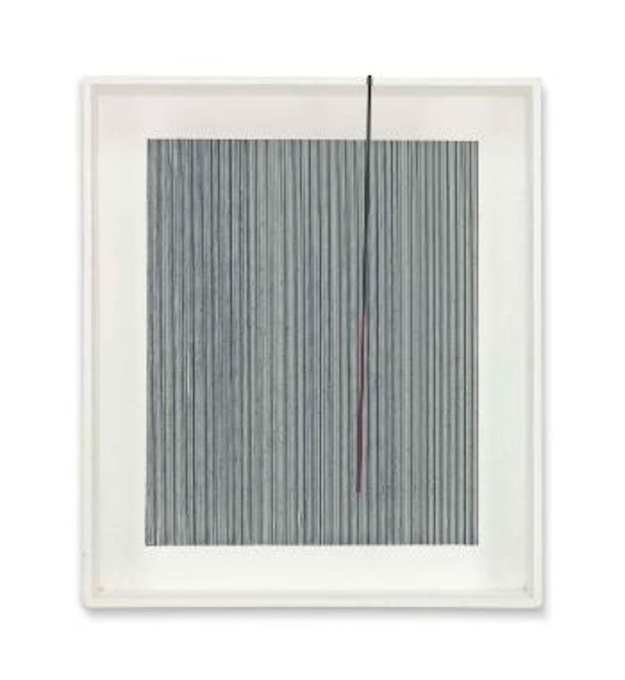 Vibrations (also known as Boîte rayée tige noire et rouge) by Jesus Rafael Soto