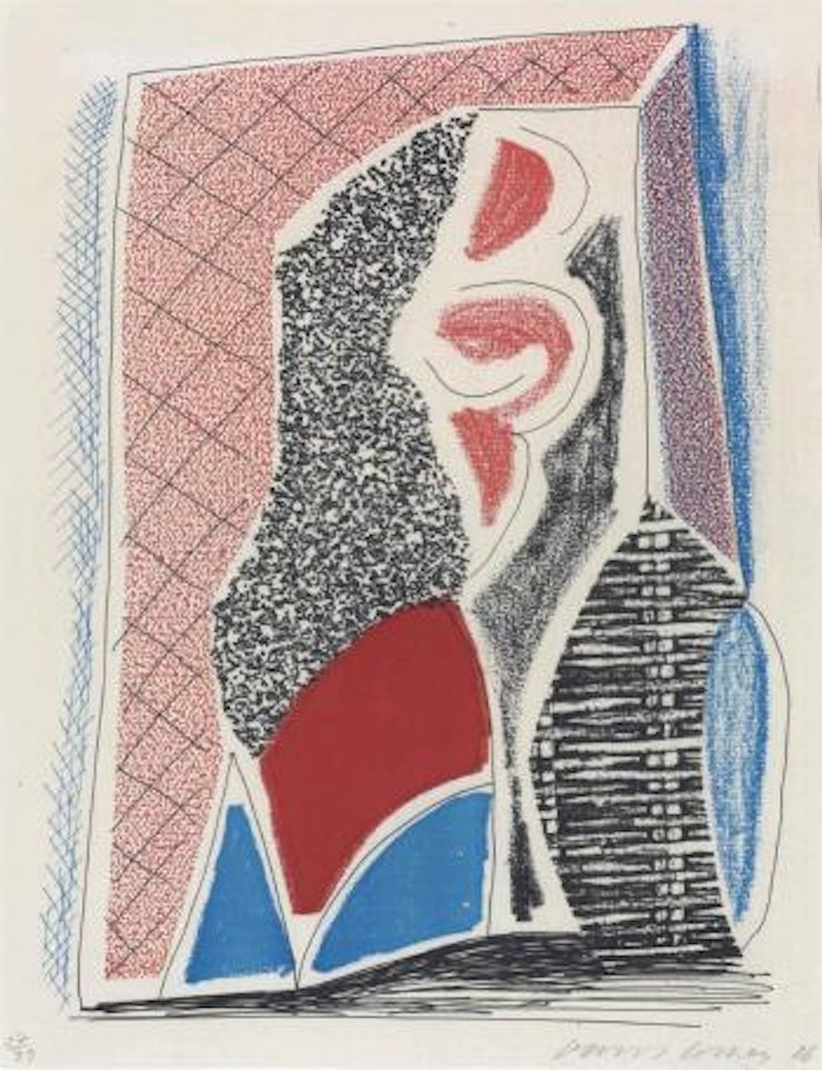 Red Blue and Wicker by David Hockney