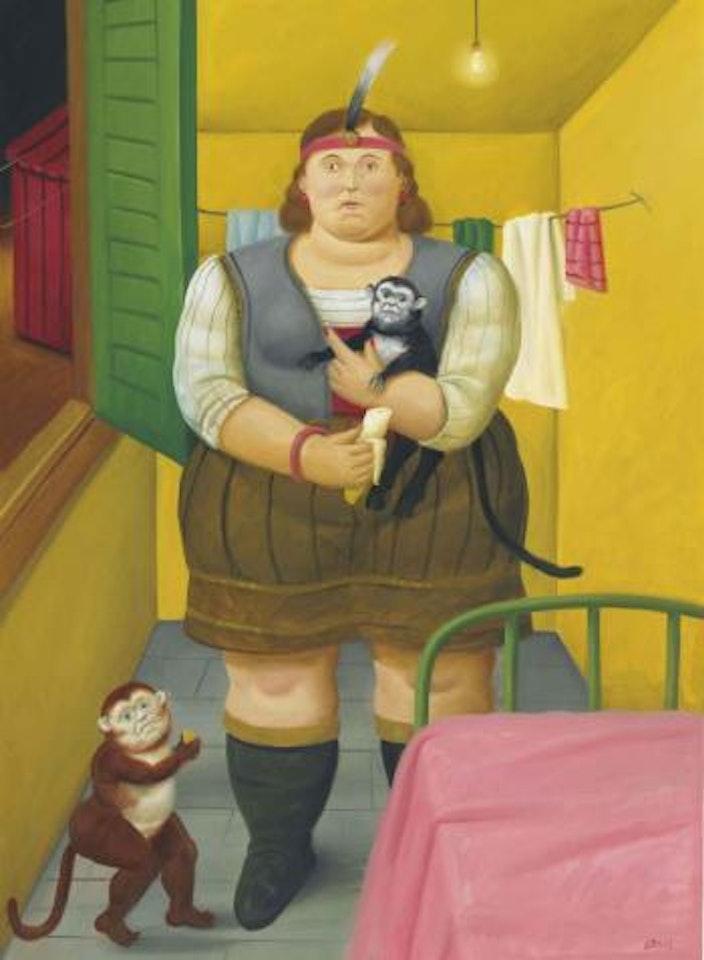 Circus Girl in Her Trailer by Fernando Botero