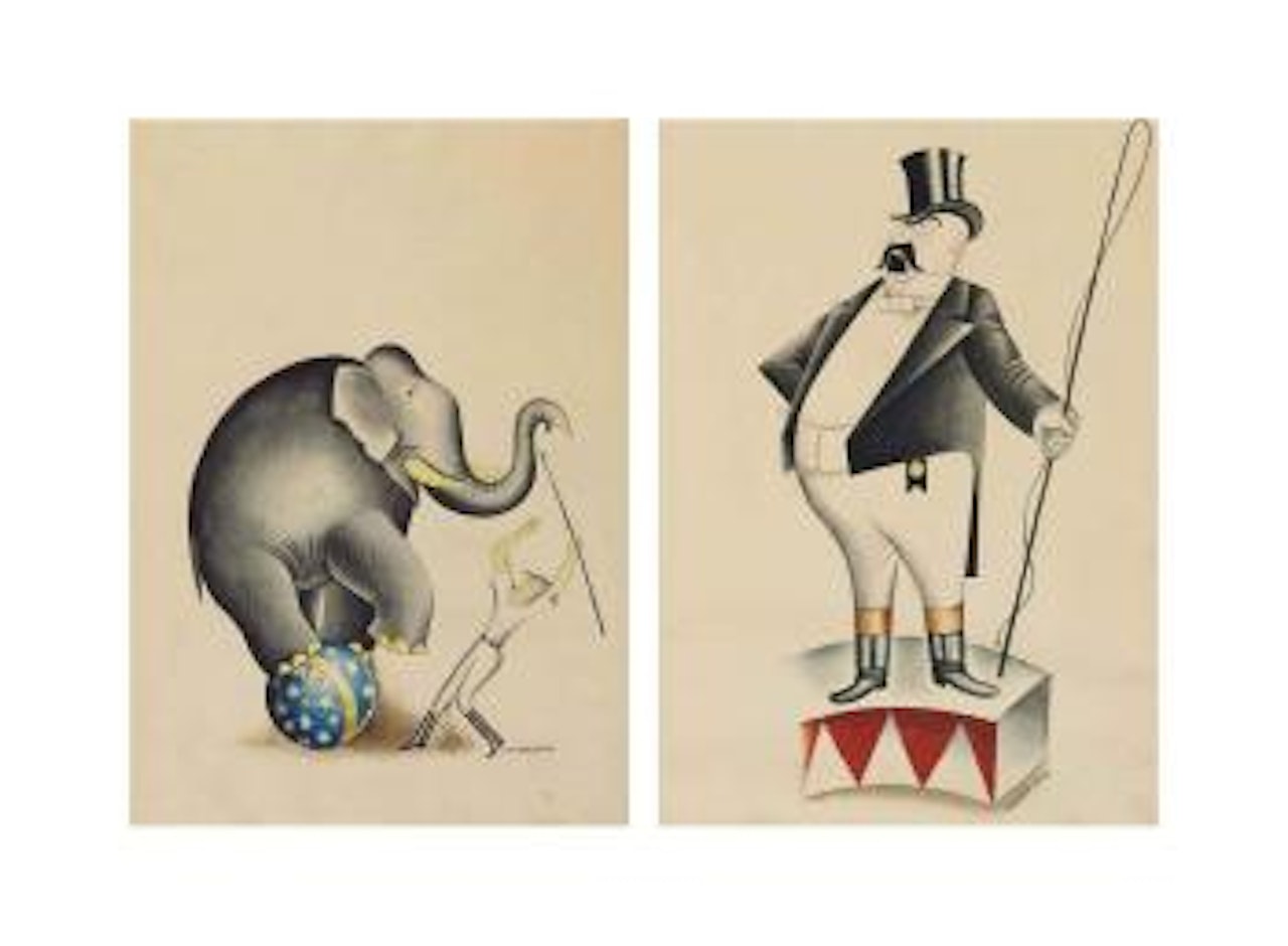 Elephant and Ringmaster by Miguel Covarrubias