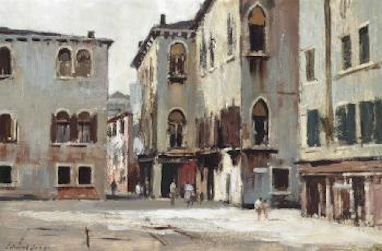 Grey houses, Venice by Edward Seago