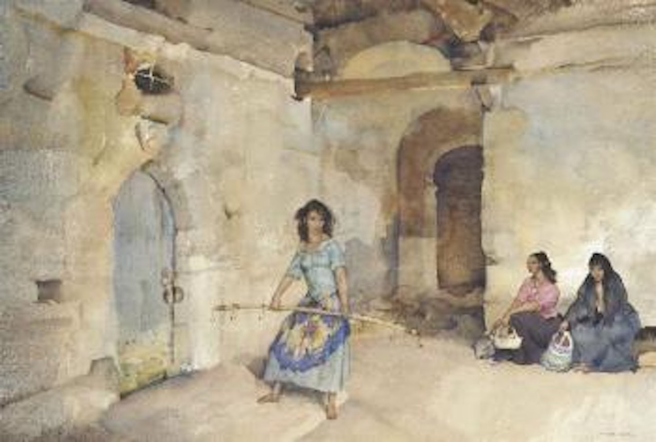 The girl with the load stick, Ste Gemme, Gascony by William Russell Flint