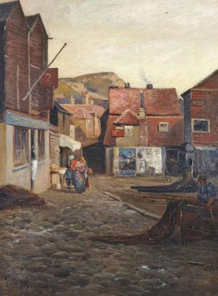 Near the East cliff, Hastings by Alfred de Breanski