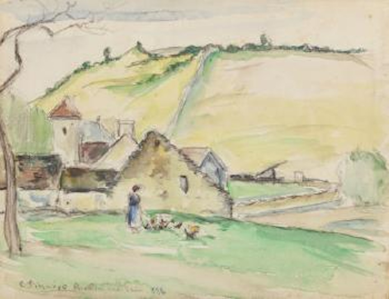 La ferme à Châtillon-sur-Seine by Camille Pissarro